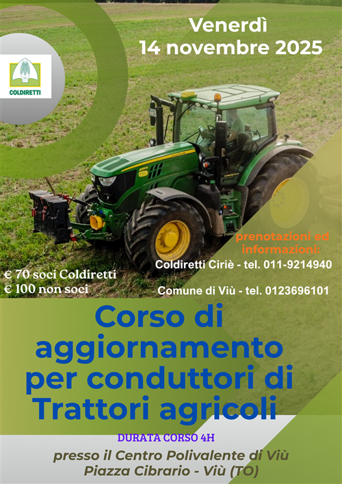 Corso aggiornamento conduttori trattori agricoli